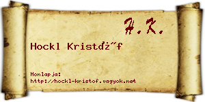 Hockl Kristóf névjegykártya